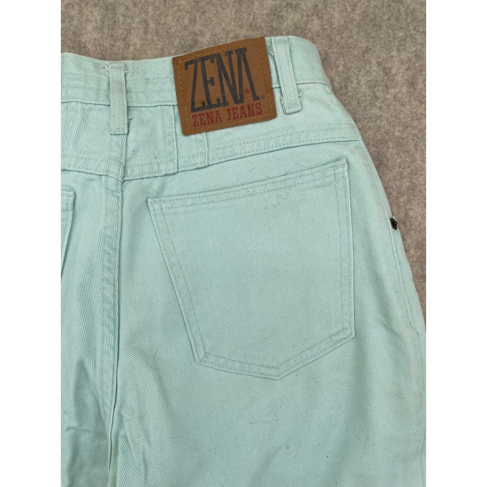 Vintage Zena Jeans Womens 10 Seafoam‎ Green High Rise Tapered Leg Denim Mint